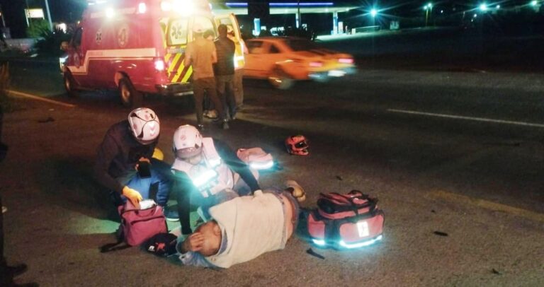 Motociclista resulta lesionado en un accidente sobre la carretera Pachuca