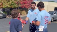 Larry Nance Jr. signs an autograph while at Swensons to benefit APS