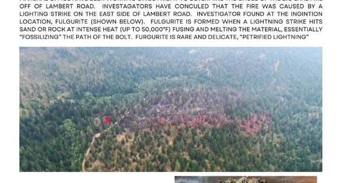 Rare and delicate Fulgurite discovered upon investigation of the Big Lake Fire