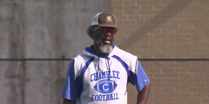 Hall of Famer Ed Reed enjoying the ride at Chamblee High School