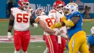 LA Chargers star who smacked Travis Kelce breaks silence with jibe at Taylor Swift fans who targeted him