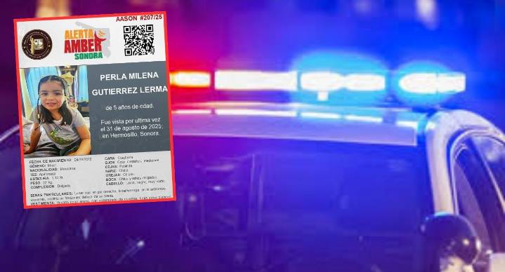 Buscan a Perla Gutiérrez, menor de 5 años raptada de domicilio al oriente de Hermosillo