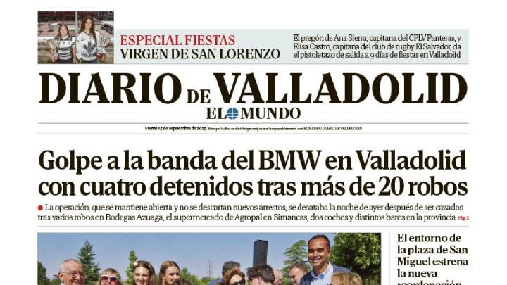 Portada de Diario de Valladolid del 5 de septiembre de 2025