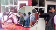 Golpean estudiantes a director de CETis 78 en Tamaulipas en protesta en su contra por presunto acoso (VIDEO)