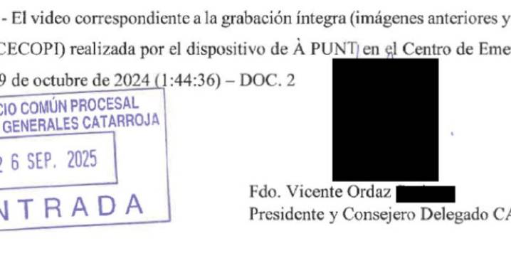 À Punt entregó el viernes las cintas del Cecopi de la dana «de forma puntual y rigurosa»