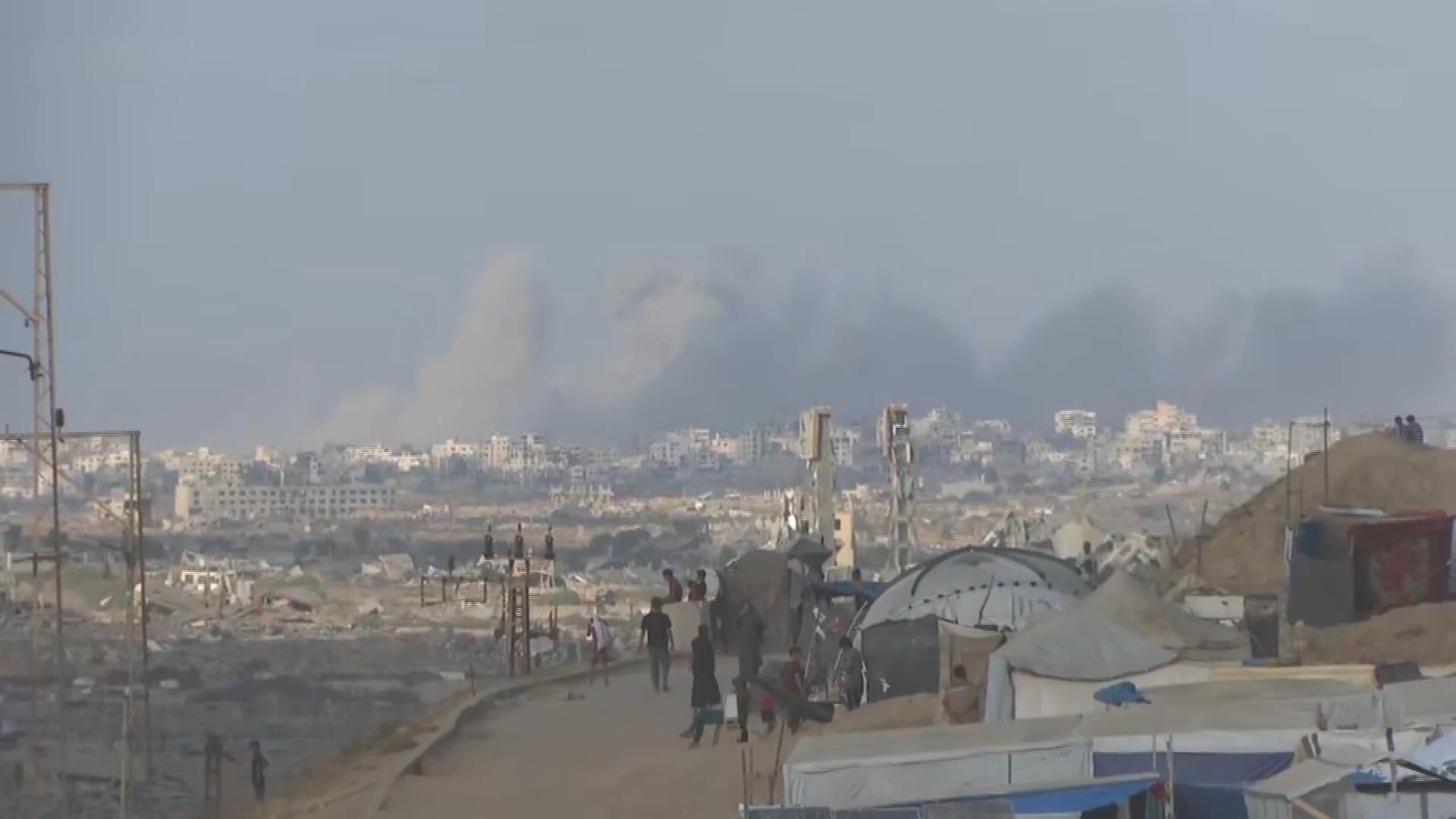A large plume of smoke was seen rising into the sky near the Gaza Strip coastline