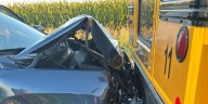 Car hits school bus in Fond du Lac County