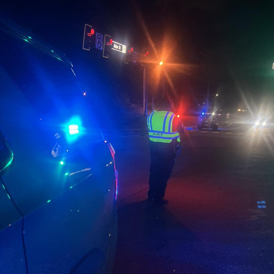 Motorcycle Crash Blocks Main Street in Woodstock