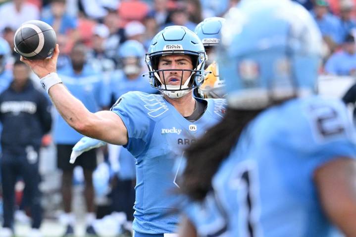 Veteran quarterback Nick Arbuckle back taking starting reps with Toronto Argonauts
