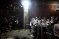 Serbian police use teargas to disperse anti