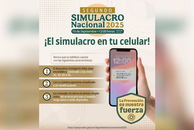 Alertas sonarán por primera vez en 80 millones de celulares de todo el país 