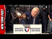 Ontario Premier Dumps Out Bottle of Crown Royal to Protest Plant Closure