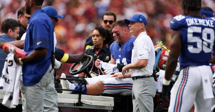 Giants injury news: Micah McFadden ruled out with a leg injury vs. Commanders