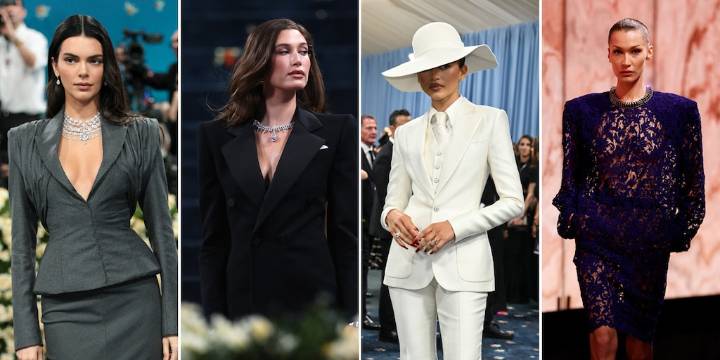 De Bella Hadid a Rihanna, las hombreras protagonizan los looks de las celebridades en alfombras rojas