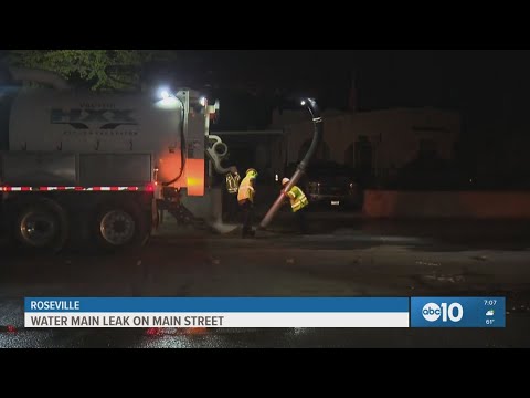 Water main leak on Main Street in Roseville