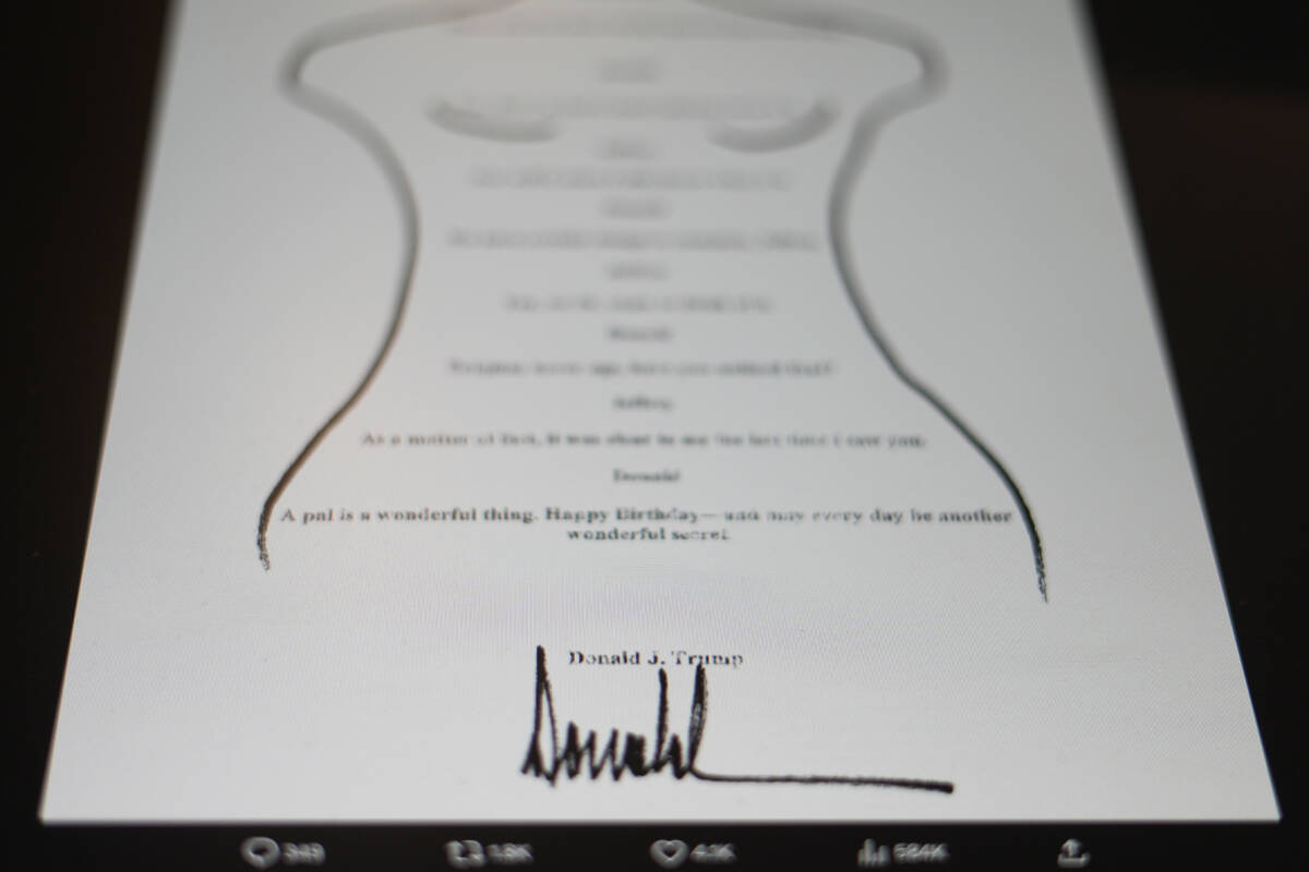 Trump note to Epstein that he denies writing is released by Congress