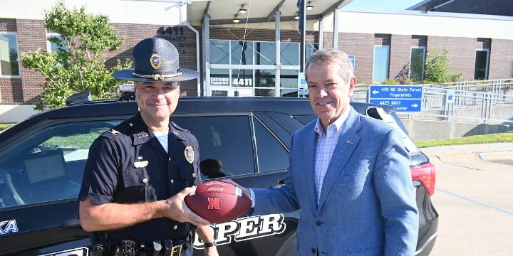 State Patrol takes Husker game day football across Nebraska to promote safety