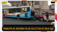 Principio de incendio en un colectivo de Rioja Bus en pleno centro