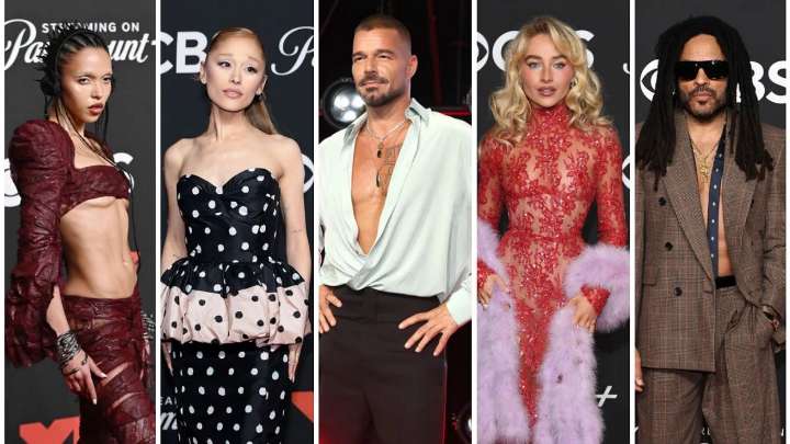 (+ Imágenes) Los looks de la alfombra roja de los MTV VMAs 2025: Sabrina Carpenter, Ariana Grande, Ricky Martin y más