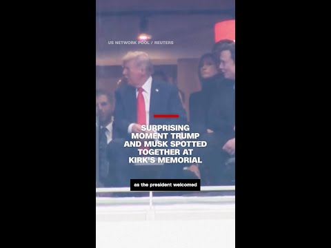 Surprising moment Trump and Musk spotted together at Kirk's memorial