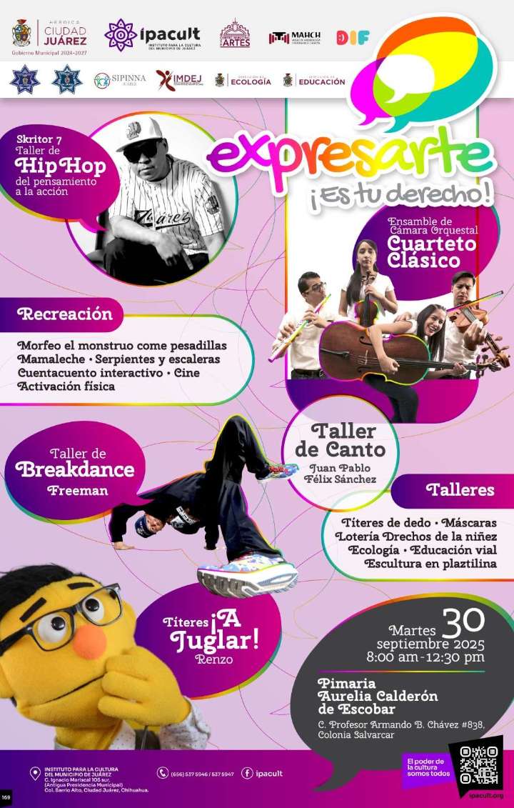 Niños de la Primaria Aurelia Calderón recibirán talleres artísticos y educativos