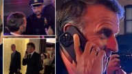 Bizarre moment Macron is stopped in street by cops to let Trump motorcade past…so French president CALLS Don to complain