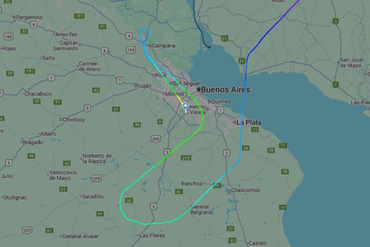 Por una emergencia. Un avión de Ethiopian Airlines sobrevoló el Conurbano a baja altura