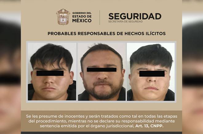 Capturan a tres extorsionadores de Tepito en Naucalpan; pedían 10 y 20 mil pesos semanales a bares