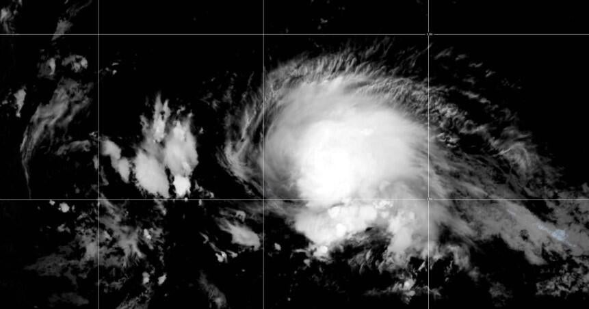 Maps show the forecast track of Hurricane Gabrielle, the 7th named storm of the 2025 Atlantic hurricane season