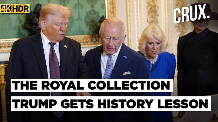 Donald Trump Visits The Royal Collection Exhibition With King Charles During Trip To Windsor