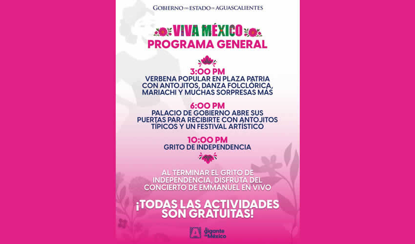 Programa General Para Festejar las Fiestas Patrias
