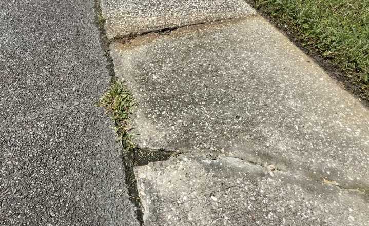 Residents in an Oldsmar neighborhood say sidewalks are falling apart and becoming unsafe