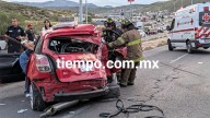 Aparatoso choque deja a señora herida y atrapada en el R. Almada