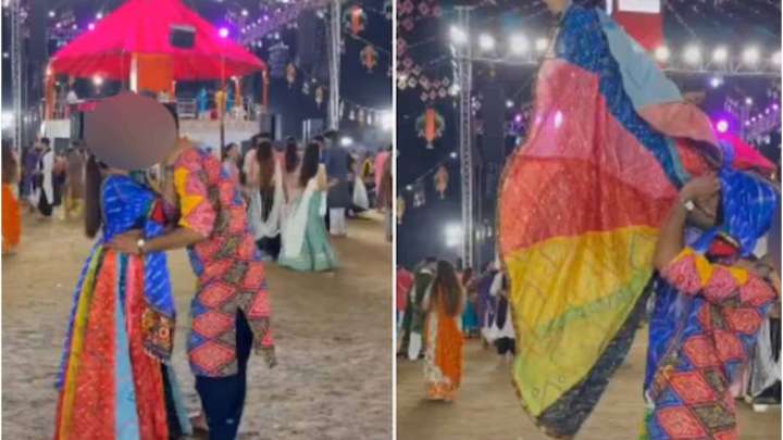 NRI Couple Apologises After Kiss Video at Vadodara Garba Goes Viral Viral News