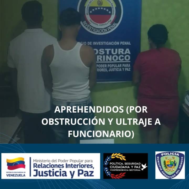 Capturados por obstrucción policial en Ciudad Bolívar