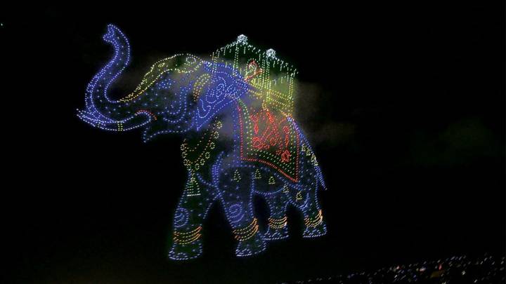 City’s night sky turns into a canvas of light