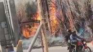Feroz incendio en Rawson alertó a los vecinos y dejó a un barrio sin luz
