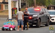 Man reportedly get's OVI while driving kid's Barbie Jeep to get a Slurpee