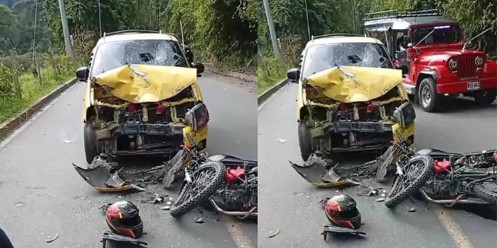 Imprudencia deja conductor herido en accidente en el cañón del Combeima