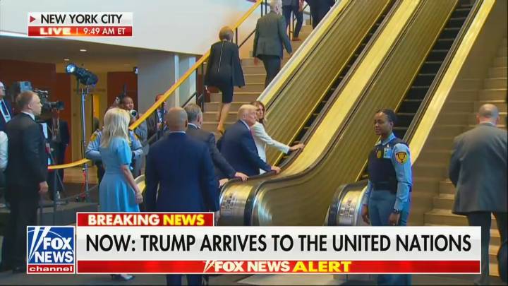 Watch Trump’s Run-in With the ‘Bad Escalator’ He Seethed About in UN Speech
