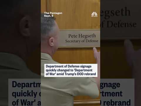 Department of Defense signage quickly changed to 'Department of War' amid Trump's DOD rebrand