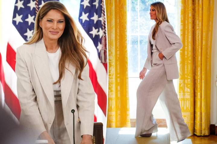 Melania Trump wears Max Mara suit for White House AI meeting