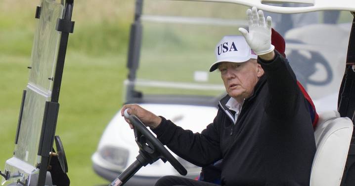 Donald Trump, 79, Rests in Golf Cart Parked on Green During Game With Granddaughter Kai