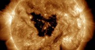 Butterfly-shaped hole appears on the Sun