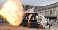 Loud bangs in Plymouth were for the King and Queen