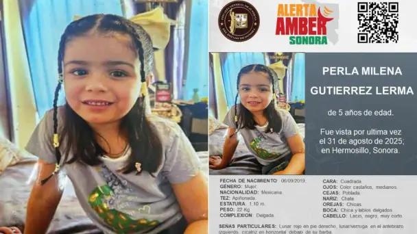 Activan Alerta Amber para localizar a la niña Perla Milena