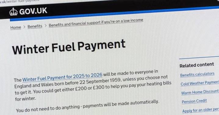 State pensioner having Winter Fuel Payment 'halved' by DWP with 'one exception'
