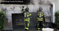 Hillsborough County firefighters stop Apollo Beach garage fire from spreading inside home