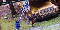 CTV video catches suspect ripping down "Trump" flag from property