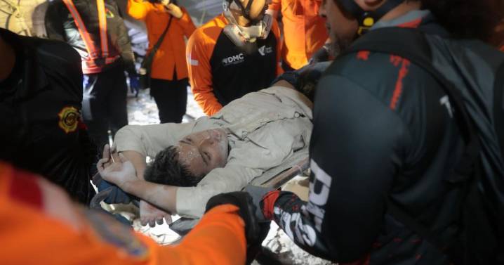 Photos from the collapse of an Islamic school building in Indonesia